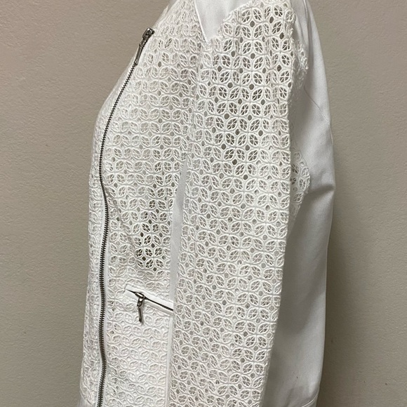 Apt. 9 White Eyelet & Twill Moro Jacket Size L NWT - Picture 5 of 8